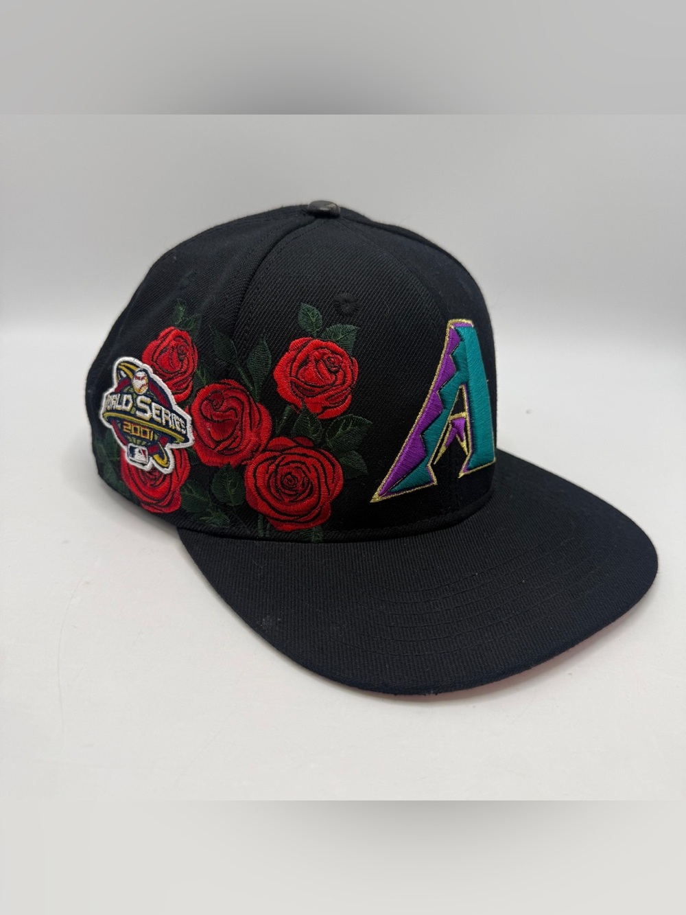 Pro Standard Arizona Diamondbacks Roses Snapback Hat Black Pink UV Mens One Size